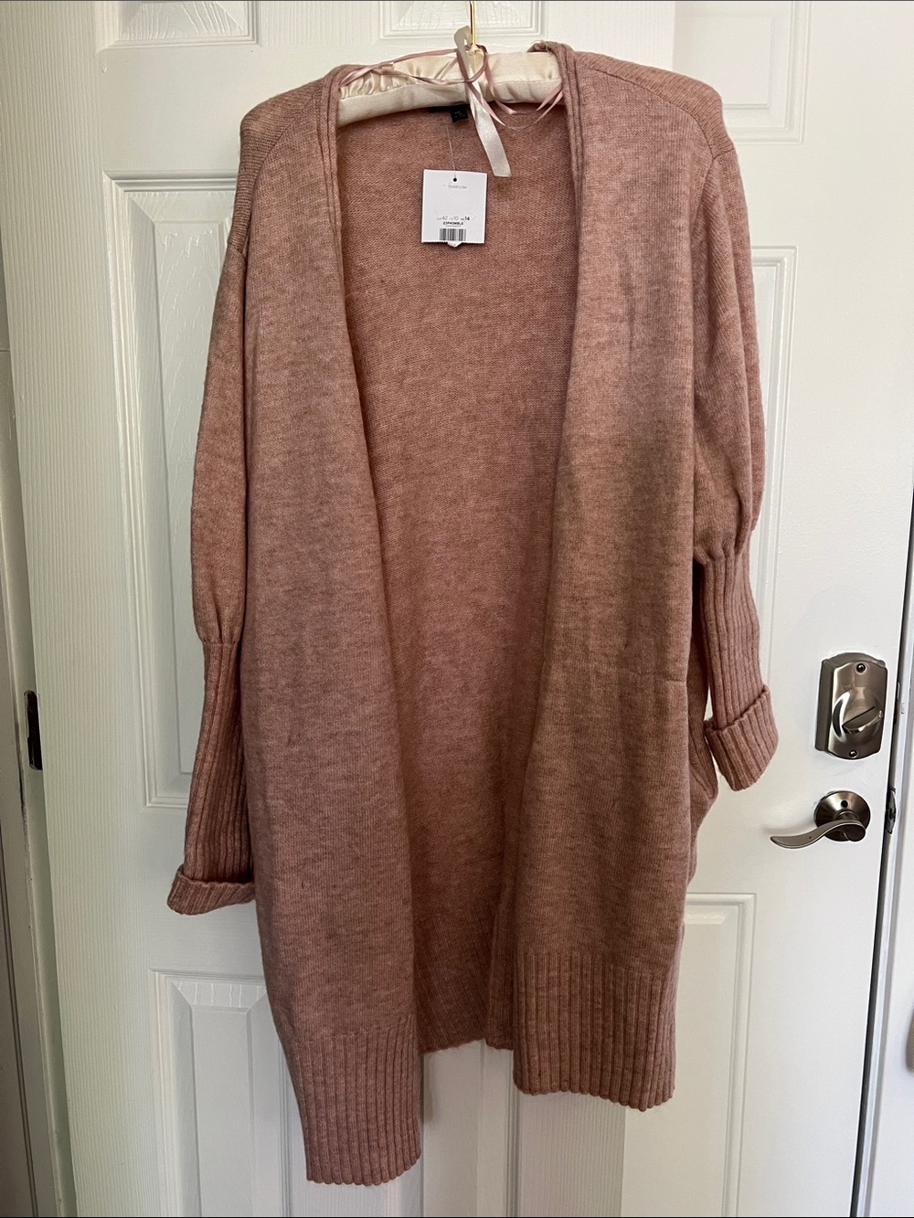 NWT Women’s Open-Front Long Cardigan Sweater - Dusty Rose